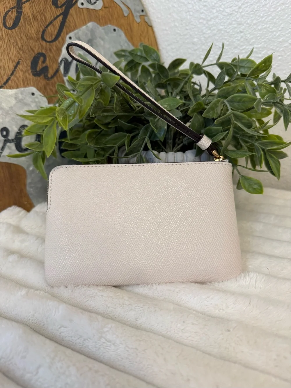 Coach corner zip wristlet